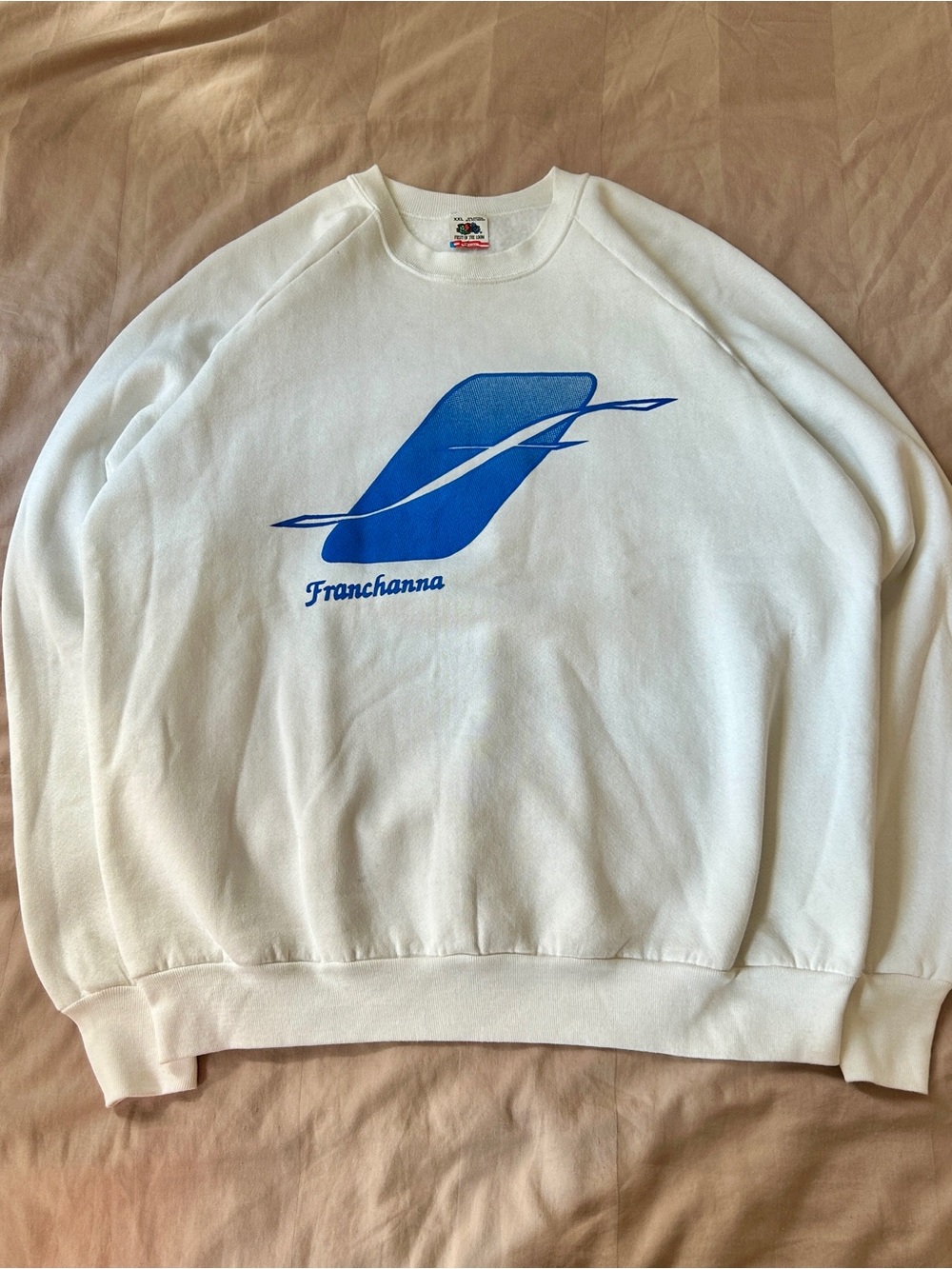 Vintage Made in USA Fruit of the Loom White Crewneck Sweatshirt